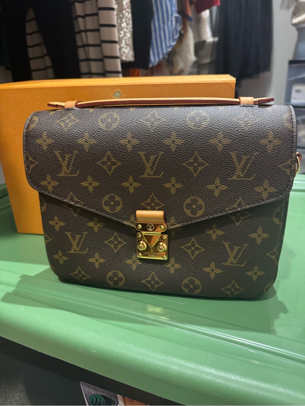 Louis Vuitton Monogram Canvas Pochette Metis in Brown with Gold Hardware